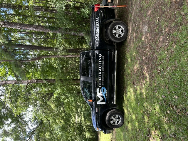 The MS. Contracting service truck in Columbiana, Alabama